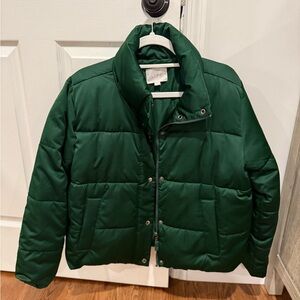 Loft Kelly Green Light Puffer Jacket